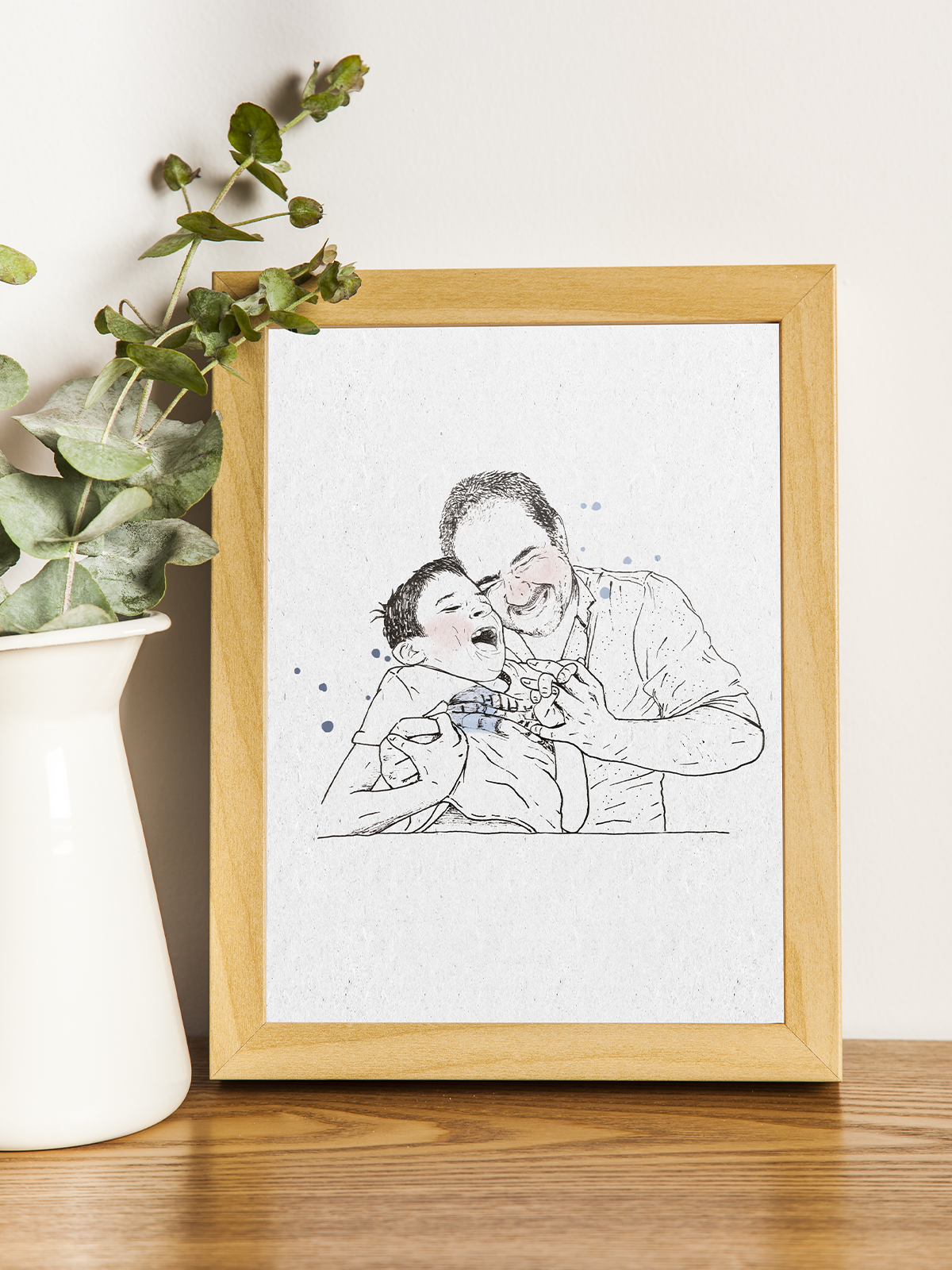 Retratos personalizados hechos a mano y digitalizados para impresión y formato digital.