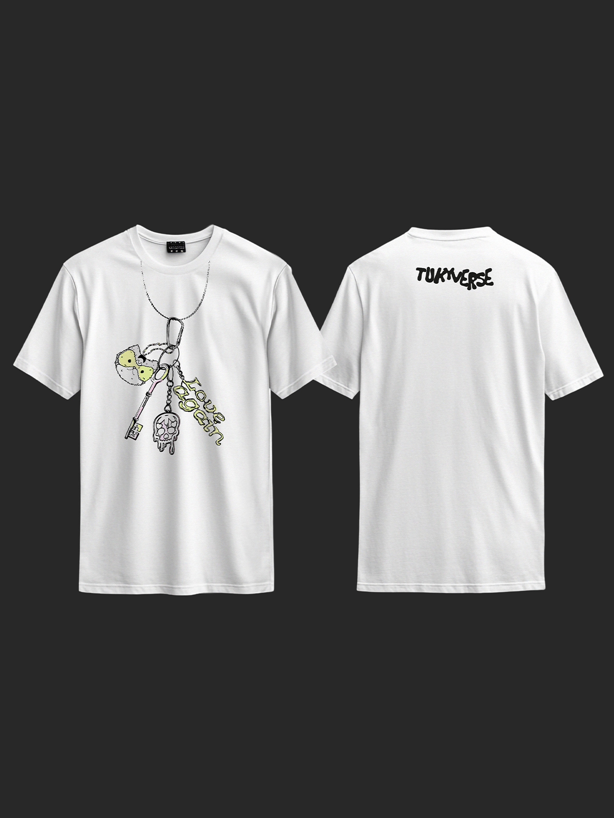 Mockup de remeras con Ilustraciones personalizadas hechas a mano para Tukyverse