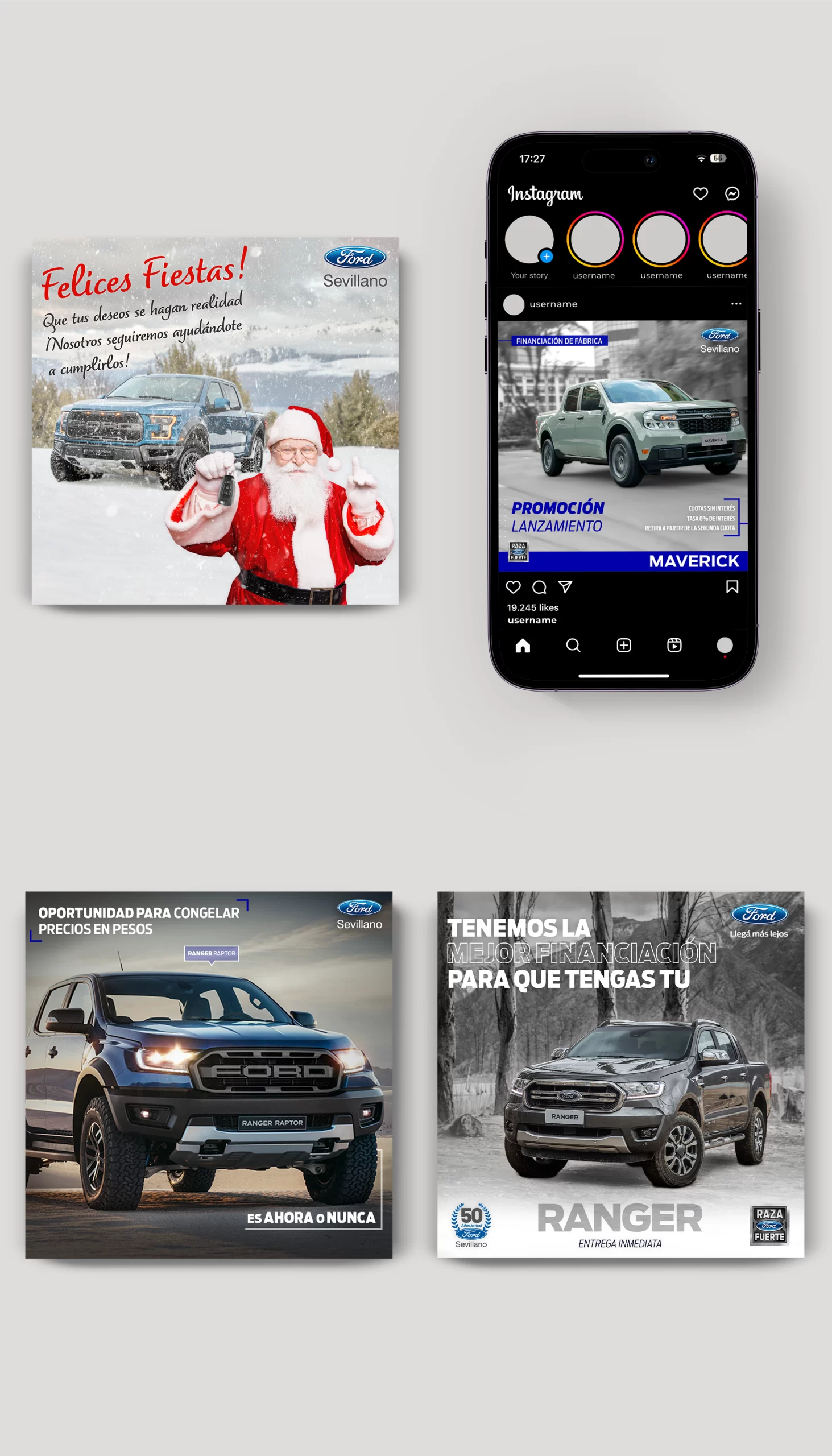 Diseño de posts para la concesionaria Sevillano Ford